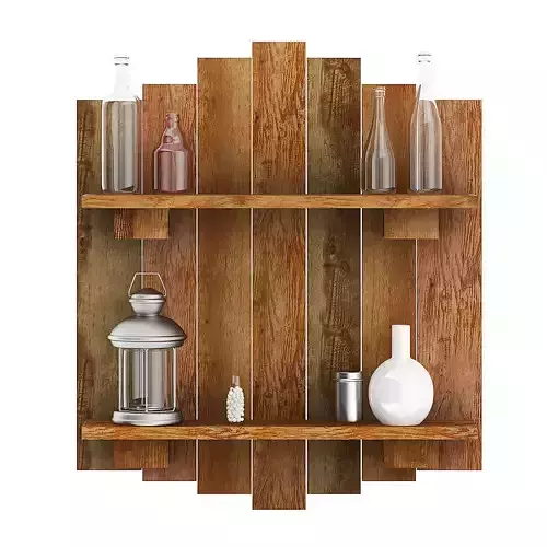 Wooden Wall Decoration with Vases