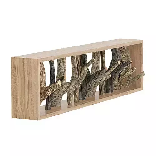 Wall Shelf with Tree Branches