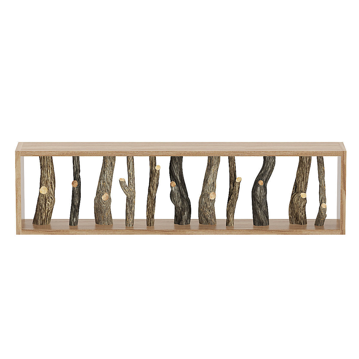 Wall Shelf with Tree Branches 3D model_1