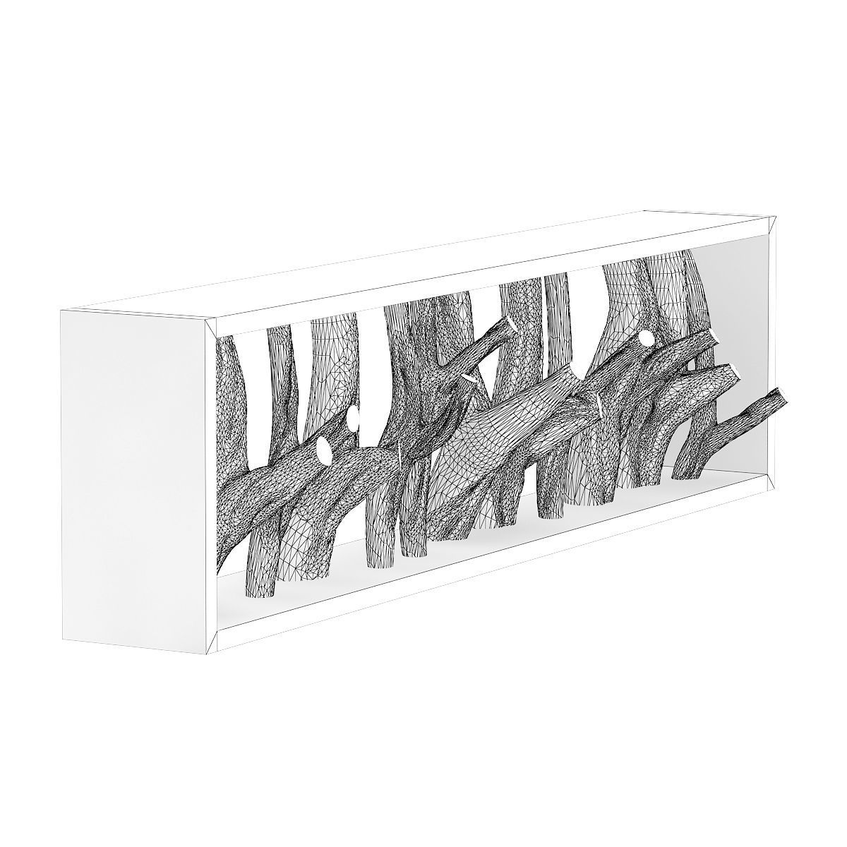 Wall Shelf with Tree Branches 3D model_3