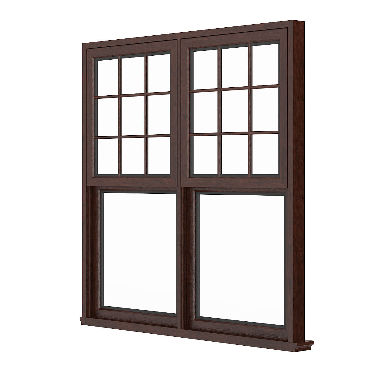 Wooden Window 16 3D model_3