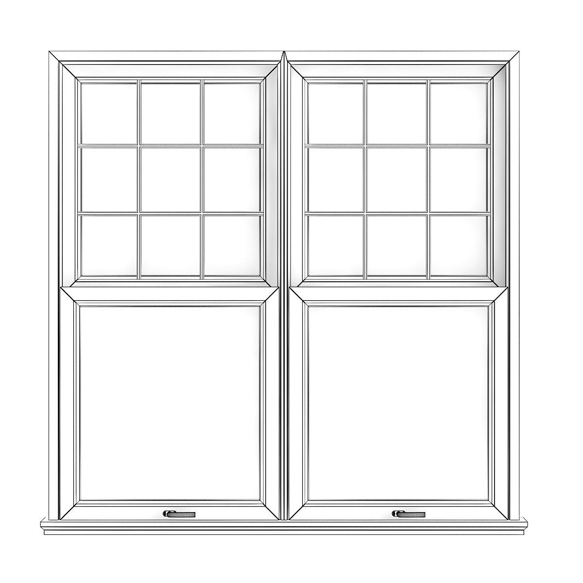 Wooden Window 16 3D model_5