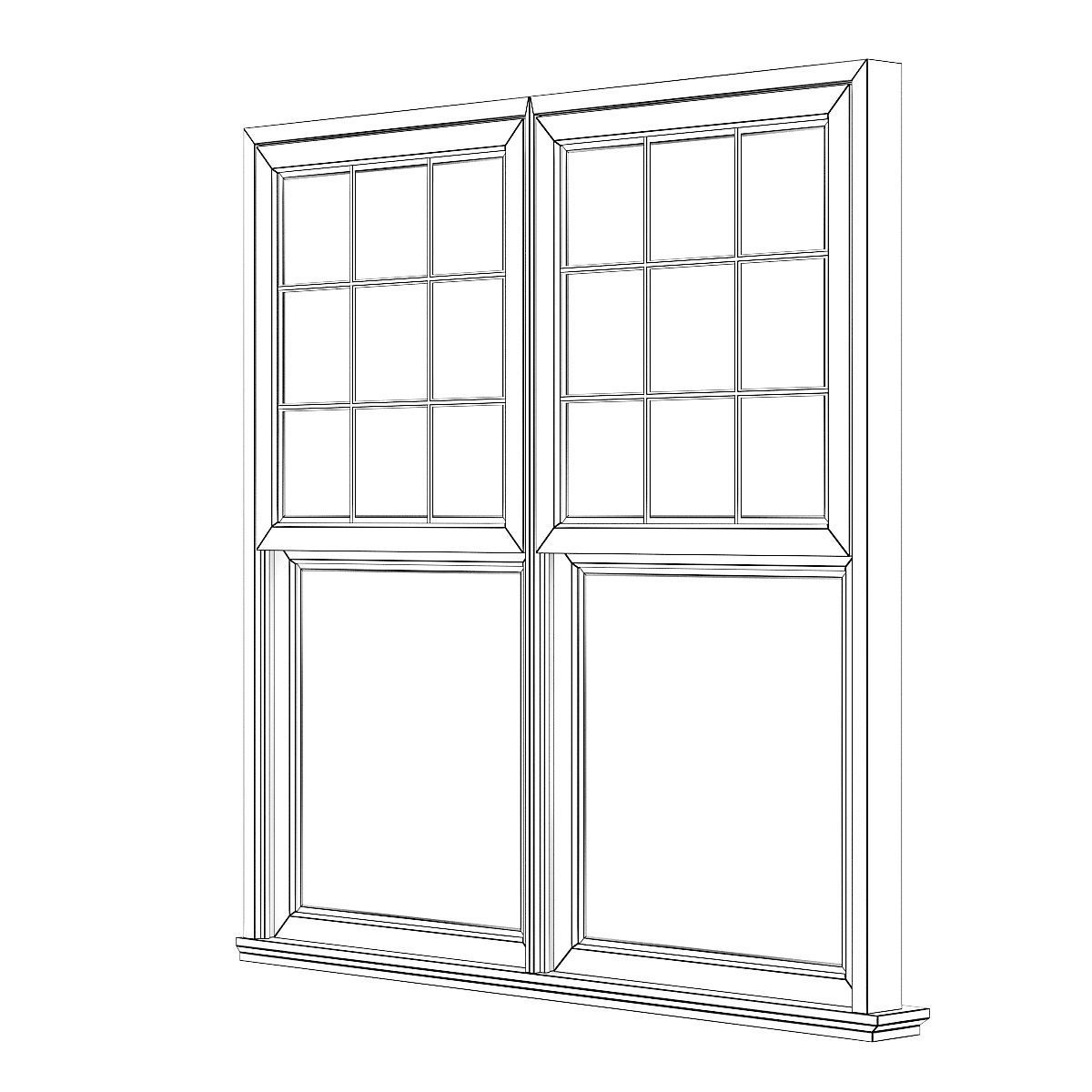 Wooden Window 16 3D model_7