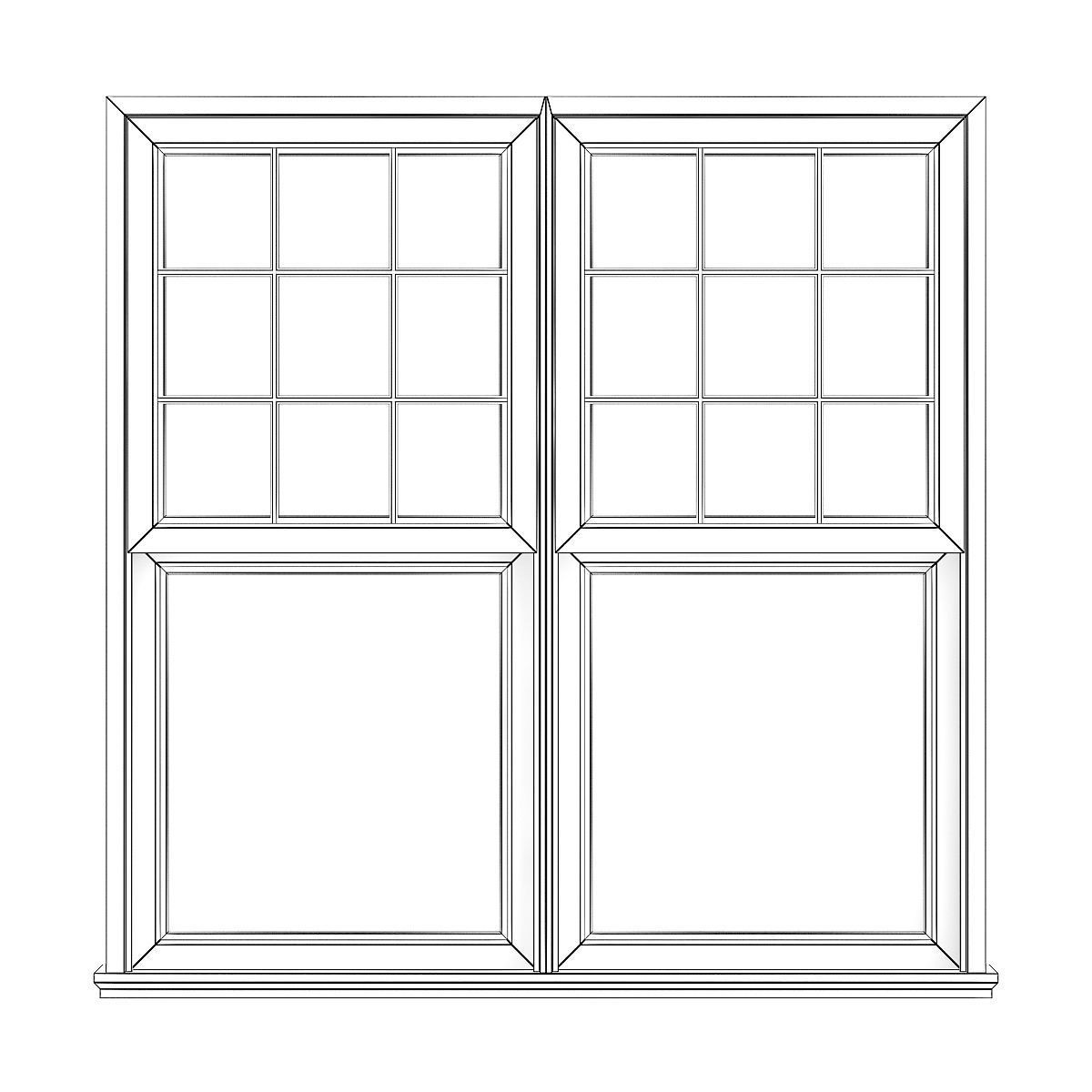 Wooden Window 16 3D model_4