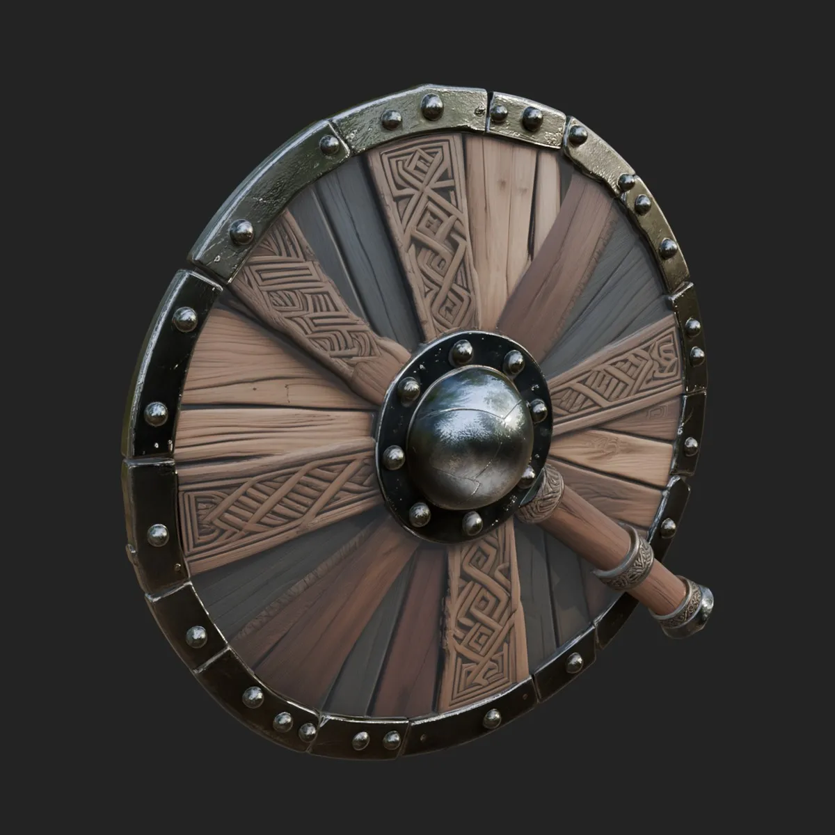 Riveted Round War Shield Model Design 20 - 3D Print Model 3D model 3D ...