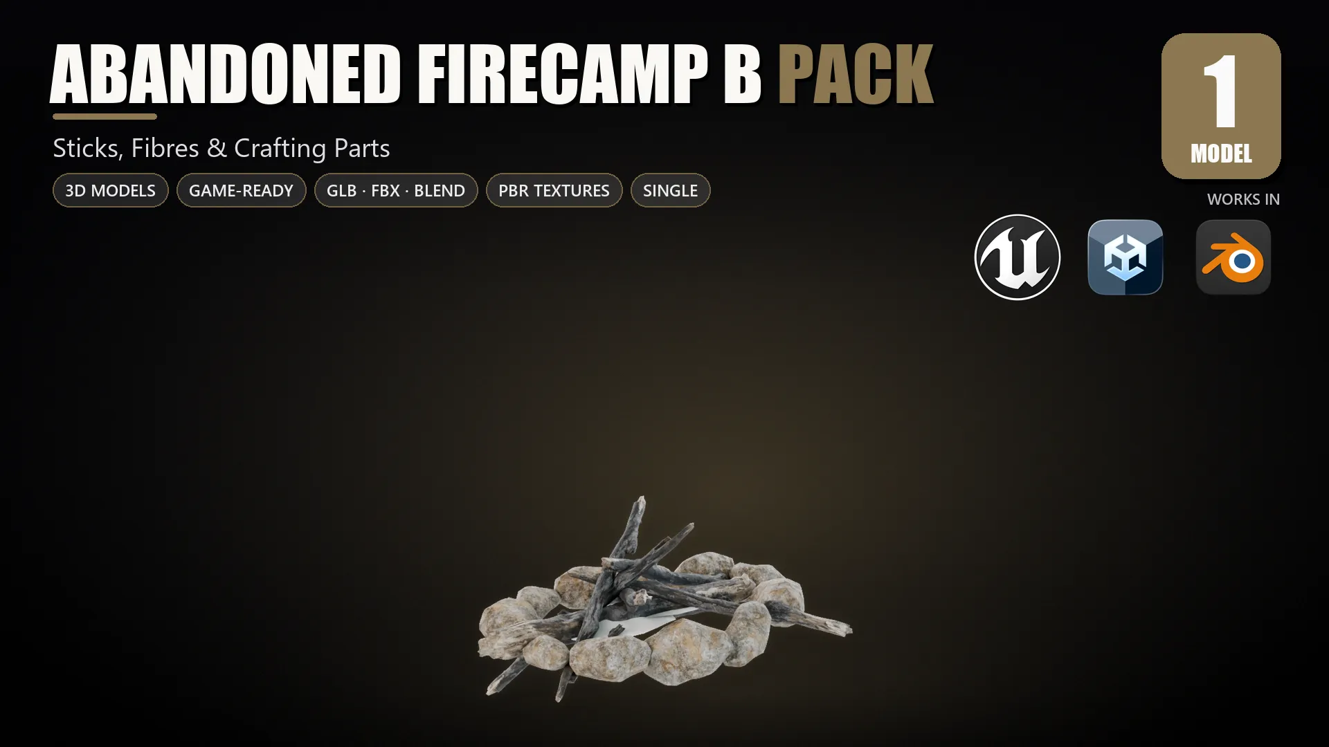 3D model Abandoned Firecamp B VR / AR / low-poly | CGTrader