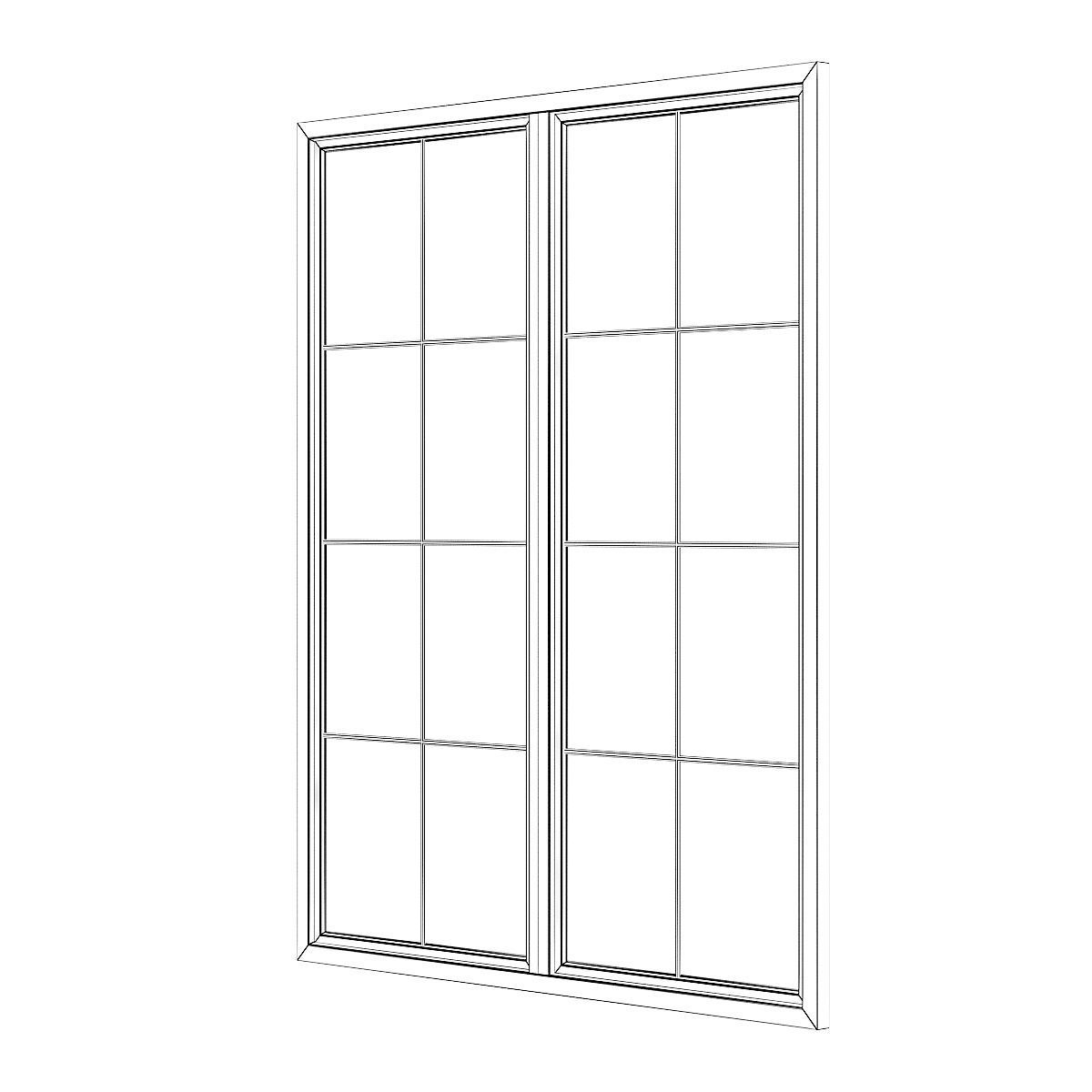 Wooden Window 09 3D model_7