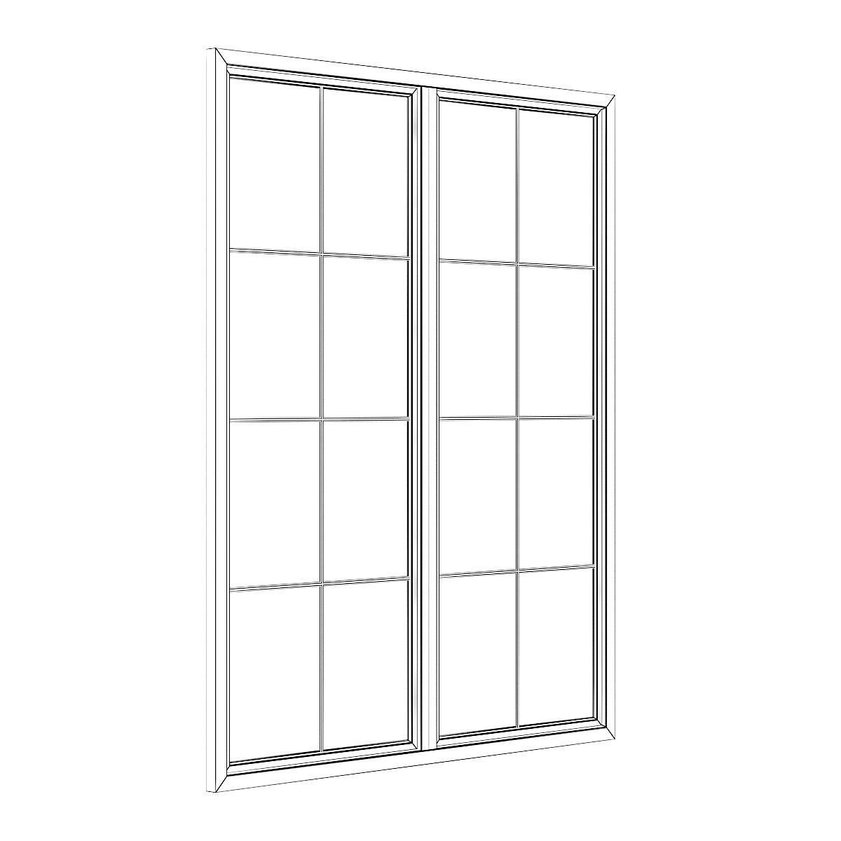 Wooden Window 09 3D model_6