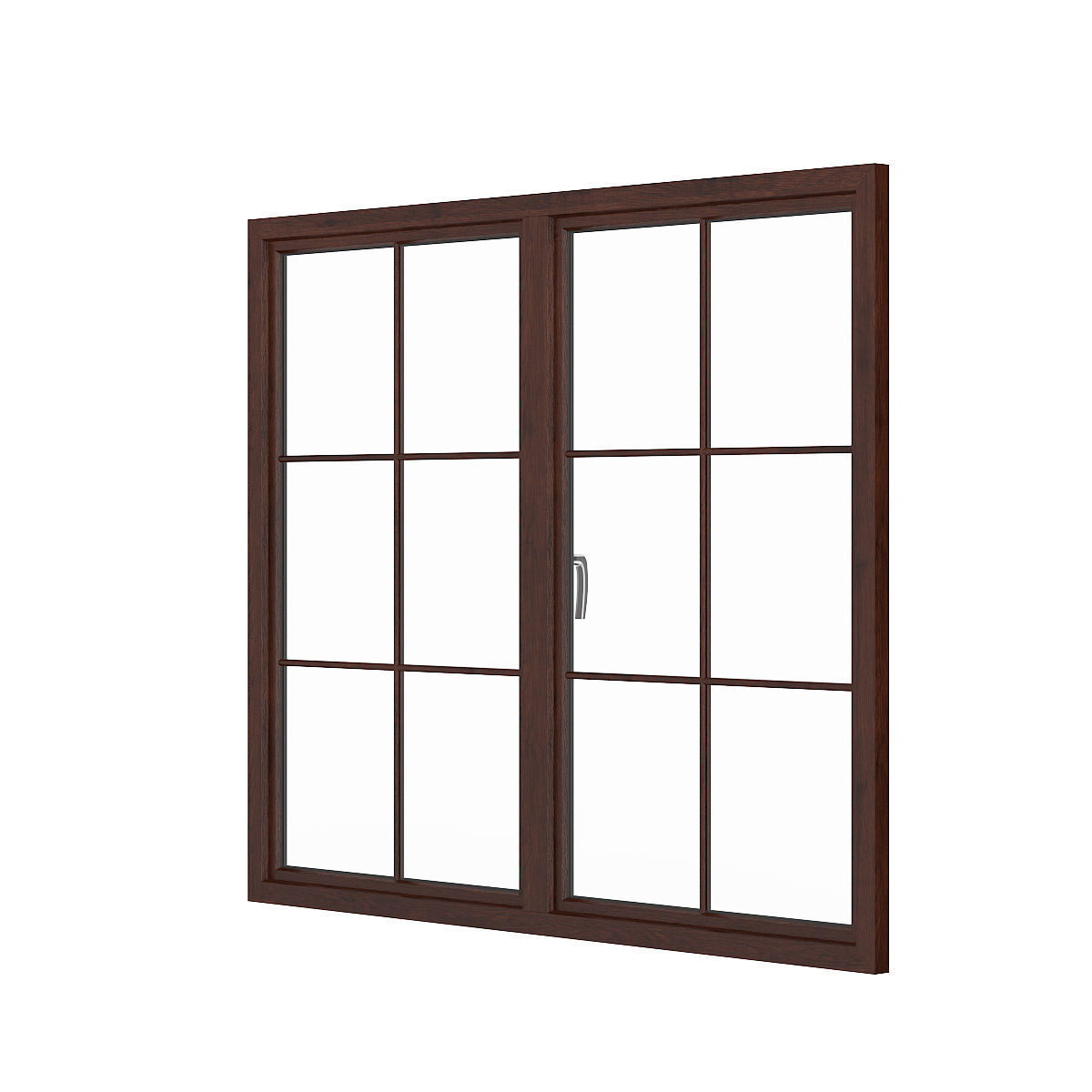Wooden Window 08 3D model_3
