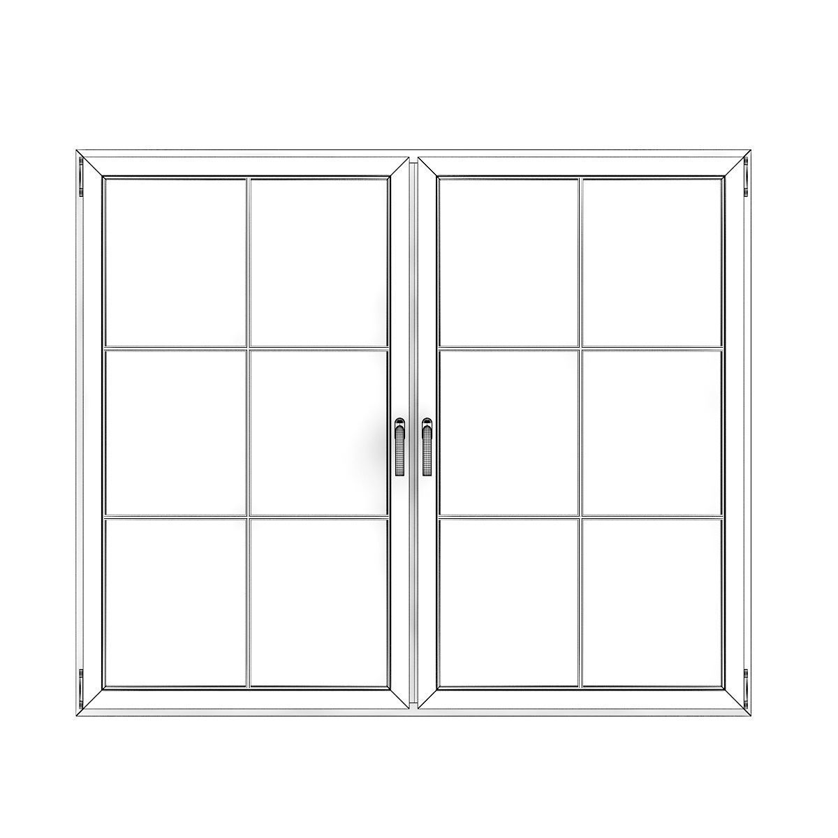 Wooden Window 08 3D model_4