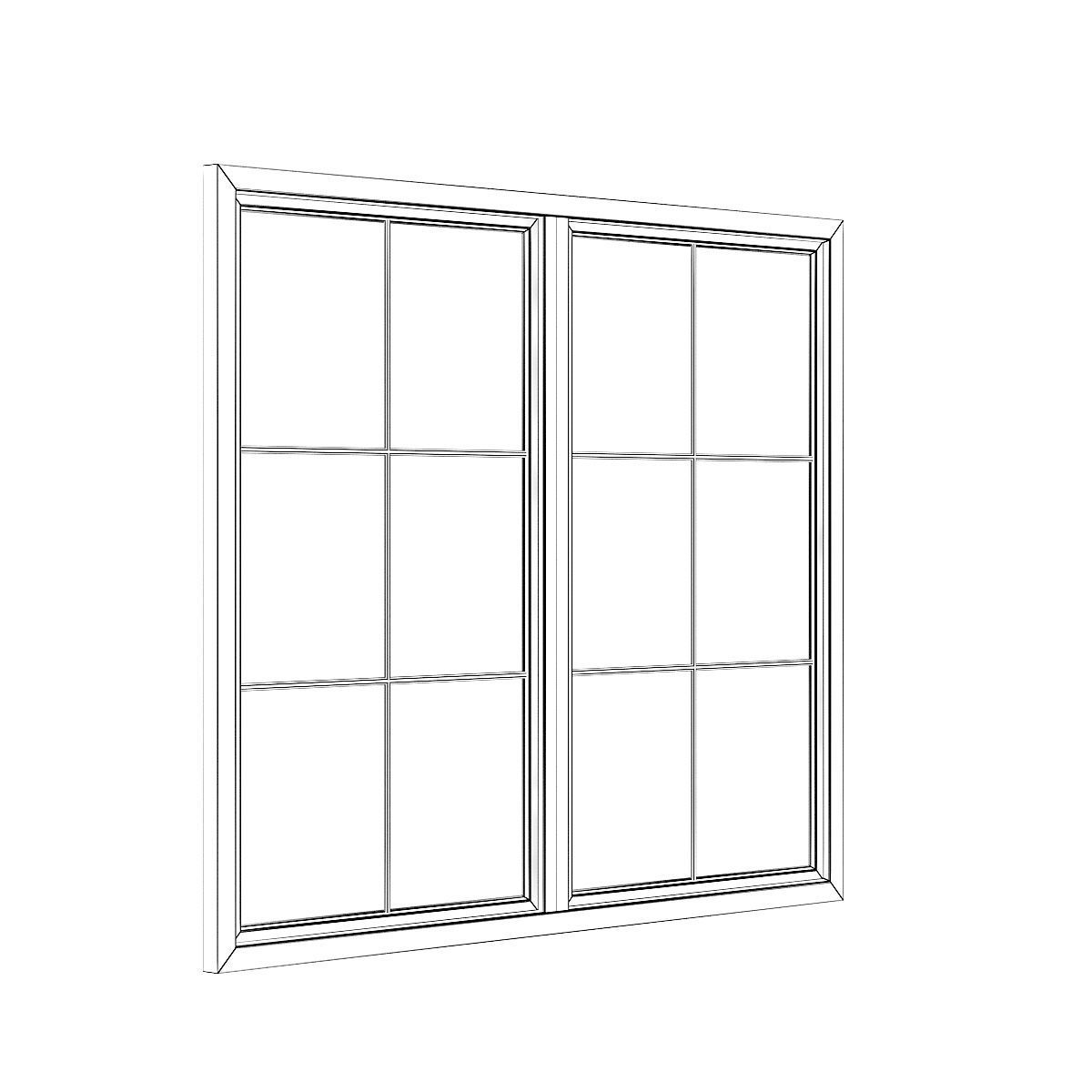 Wooden Window 08 3D model_6