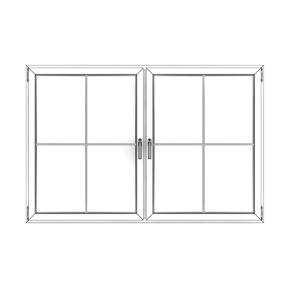 Wooden Window 07 3D model_3