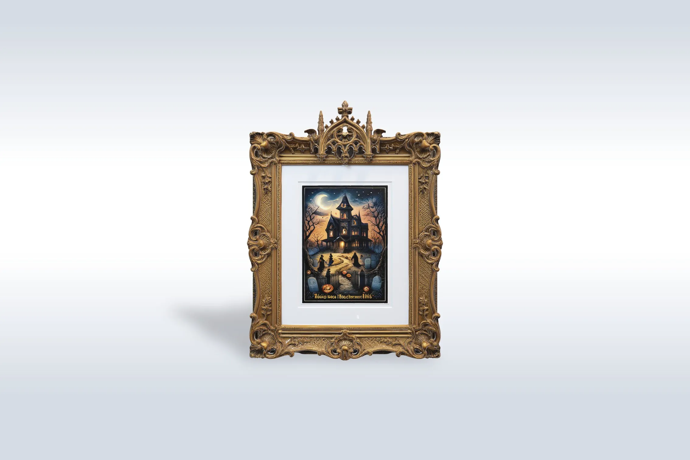 3D model Gothic Haunted House Framed Art Print 259 VR / AR / low-poly ...