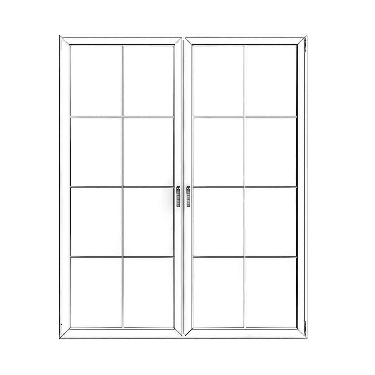 White Window 12 3D model_7