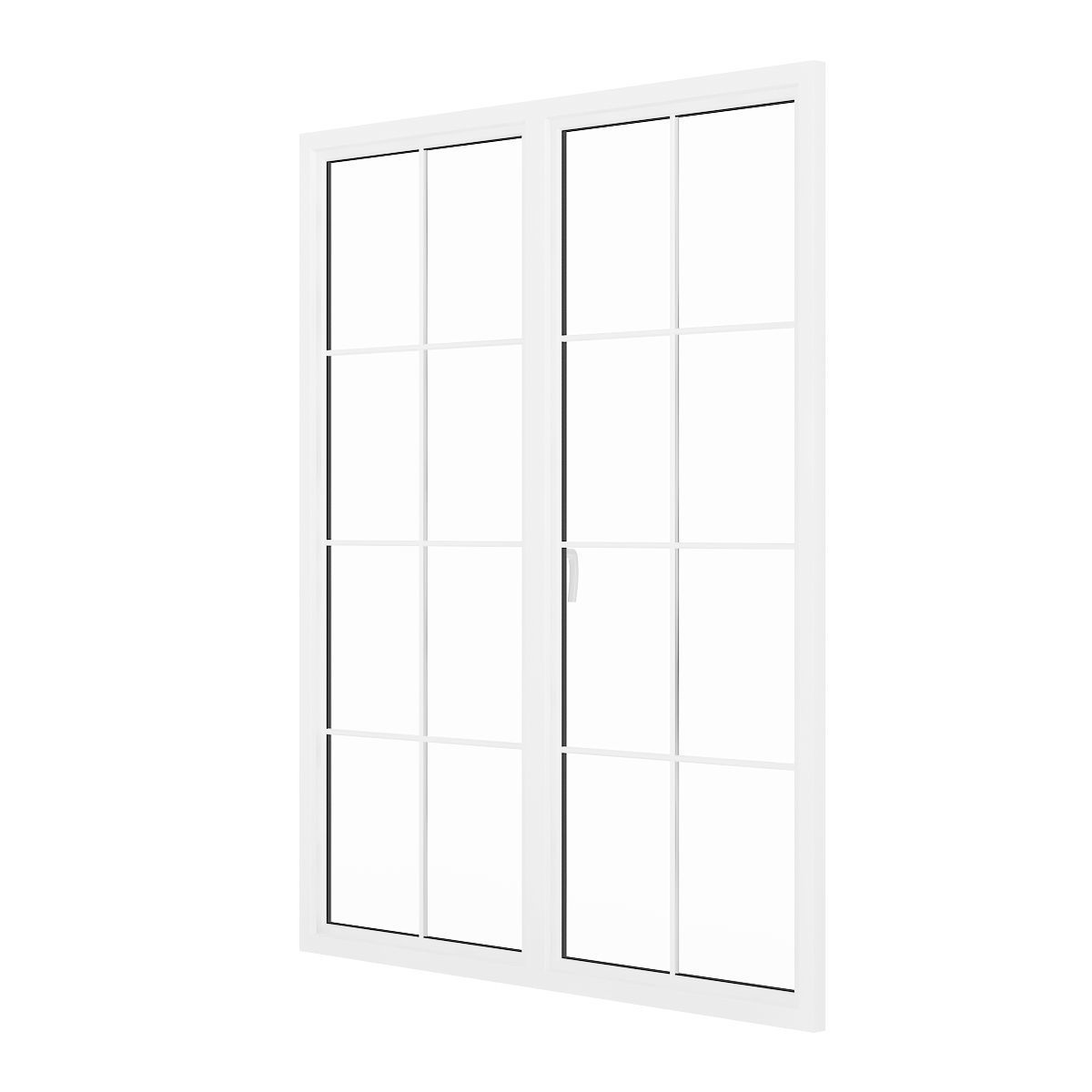 White Window 12 3D model_3