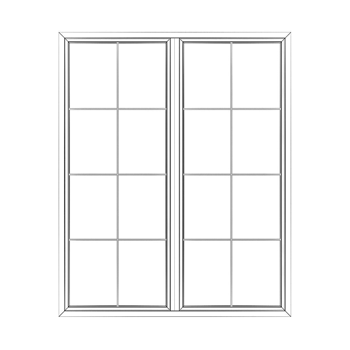 White Window 12 3D model_5