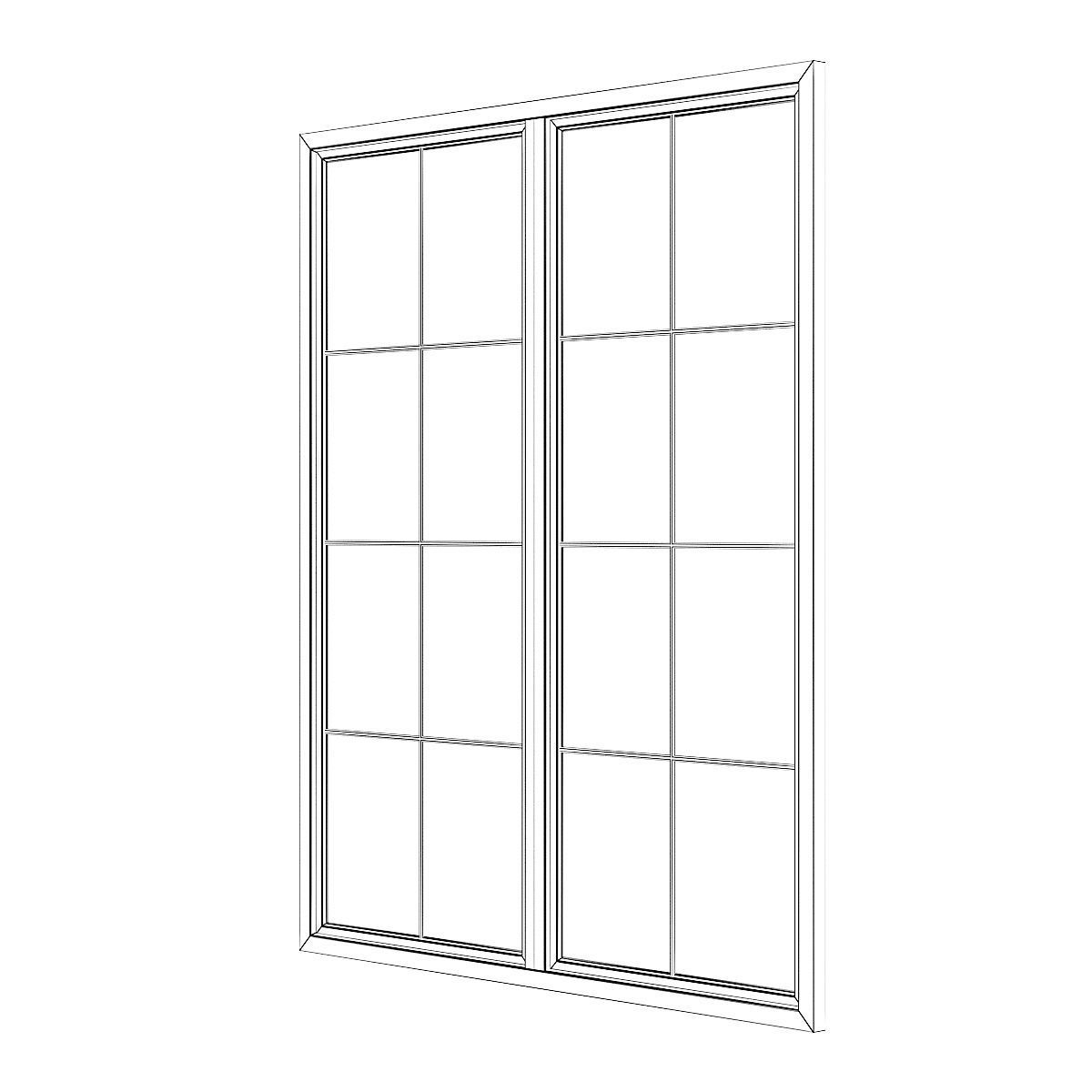 White Window 12 3D model_4