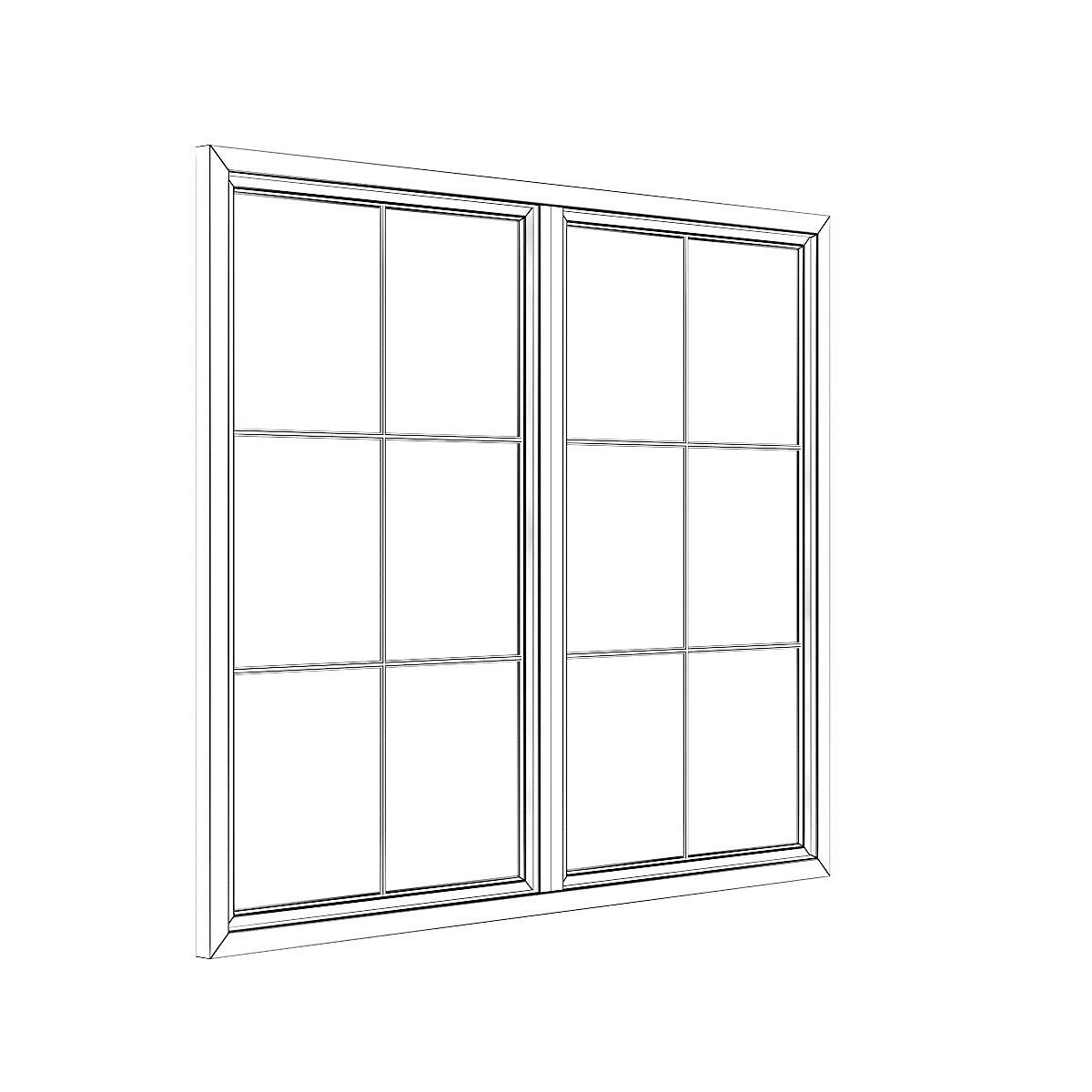 White Window 11 3D model_6