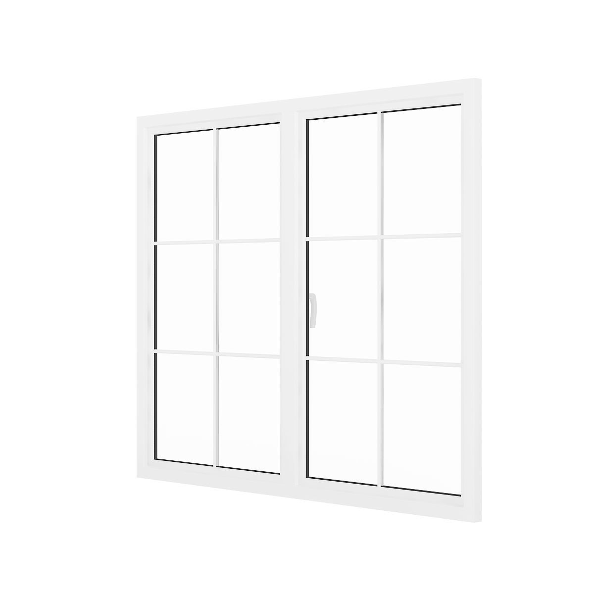 White Window 11 3D model_2