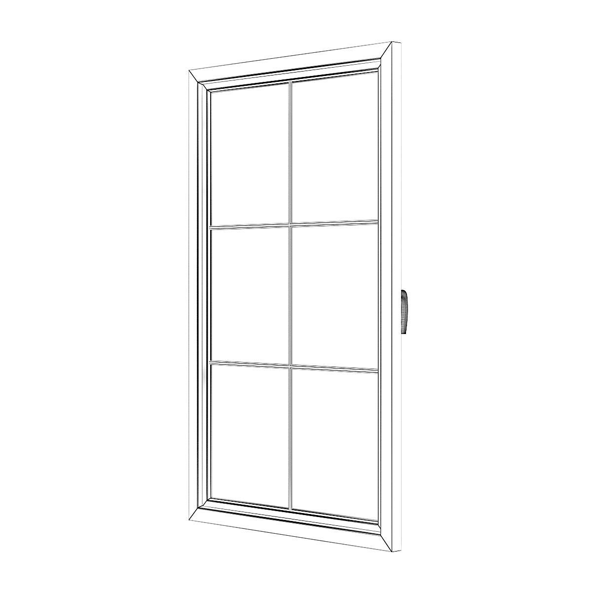 White Window 08 3D model_7