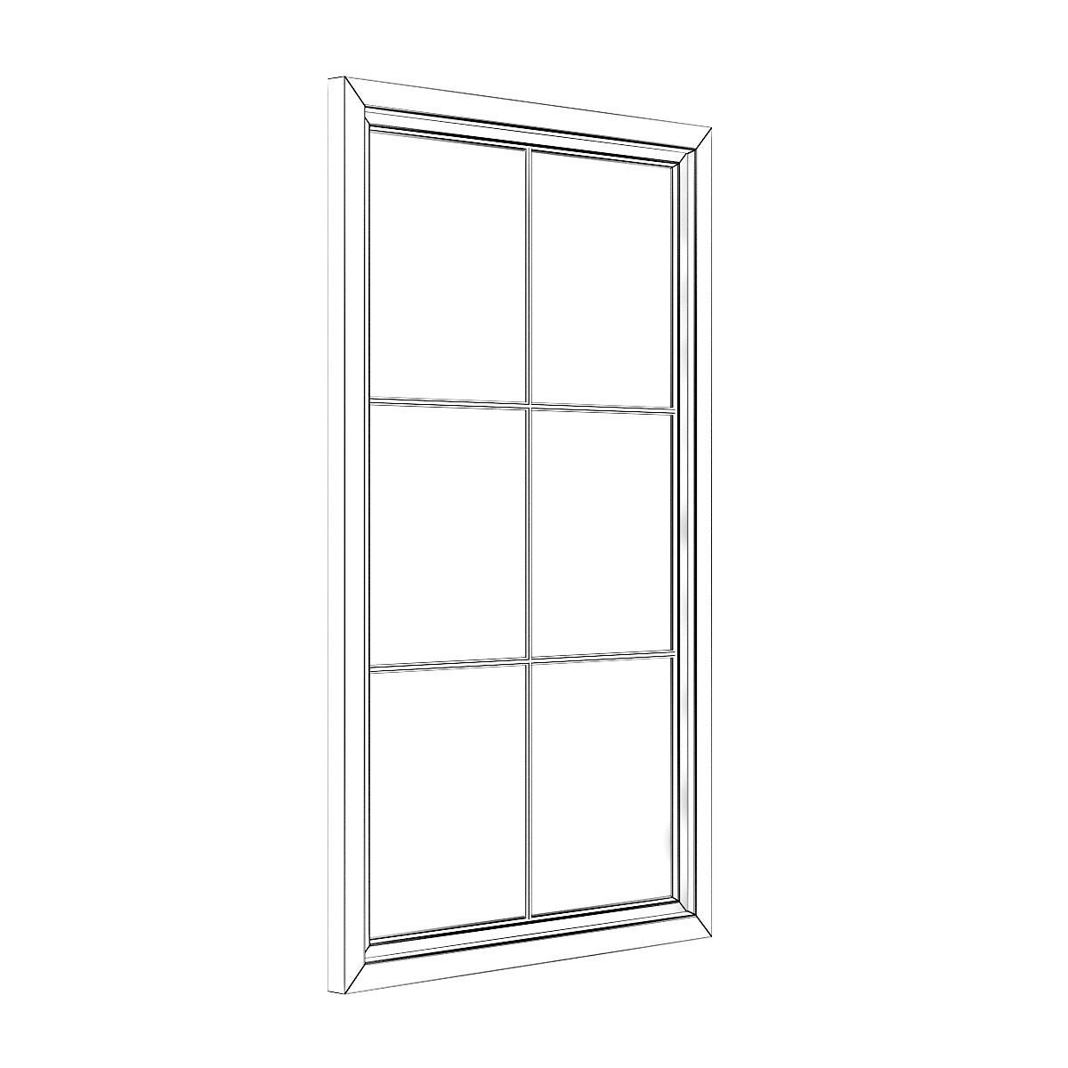 White Window 08 3D model_4