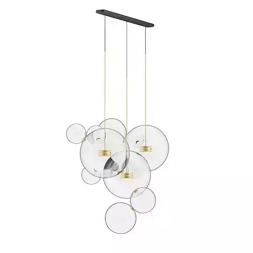 Golden Ceiling Lamp with Glass Shades