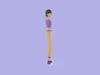 Stylized 3D Female Dancer Character - Cartoon Confused Girl 3D model ...