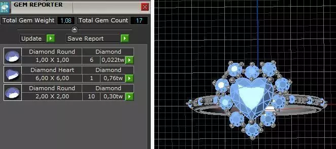 Heart shape diamond ring 3D print model_0