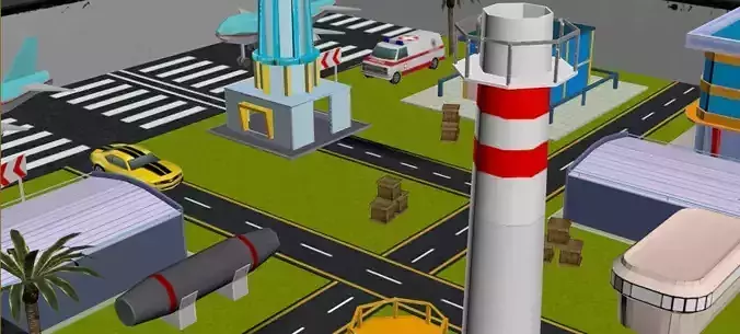 Low Poly Airport Environment
