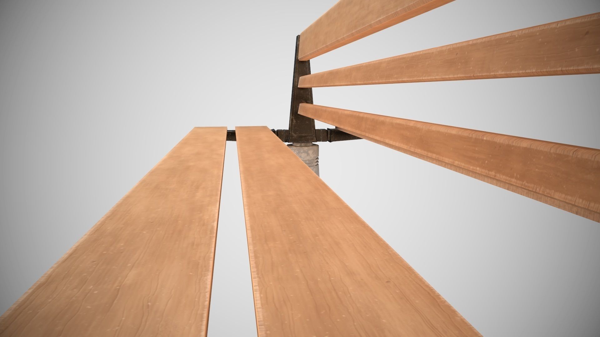 Low Poly Urbain Bench PBR Low-poly 3D model_4