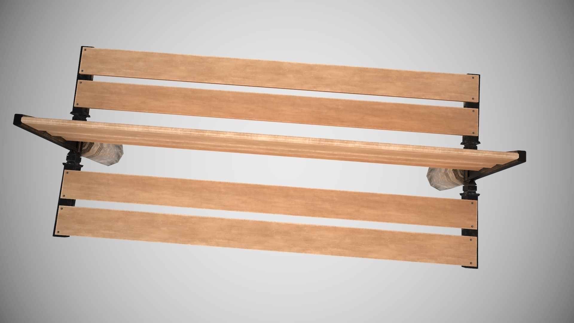 Low Poly Urbain Bench PBR Low-poly 3D model_3