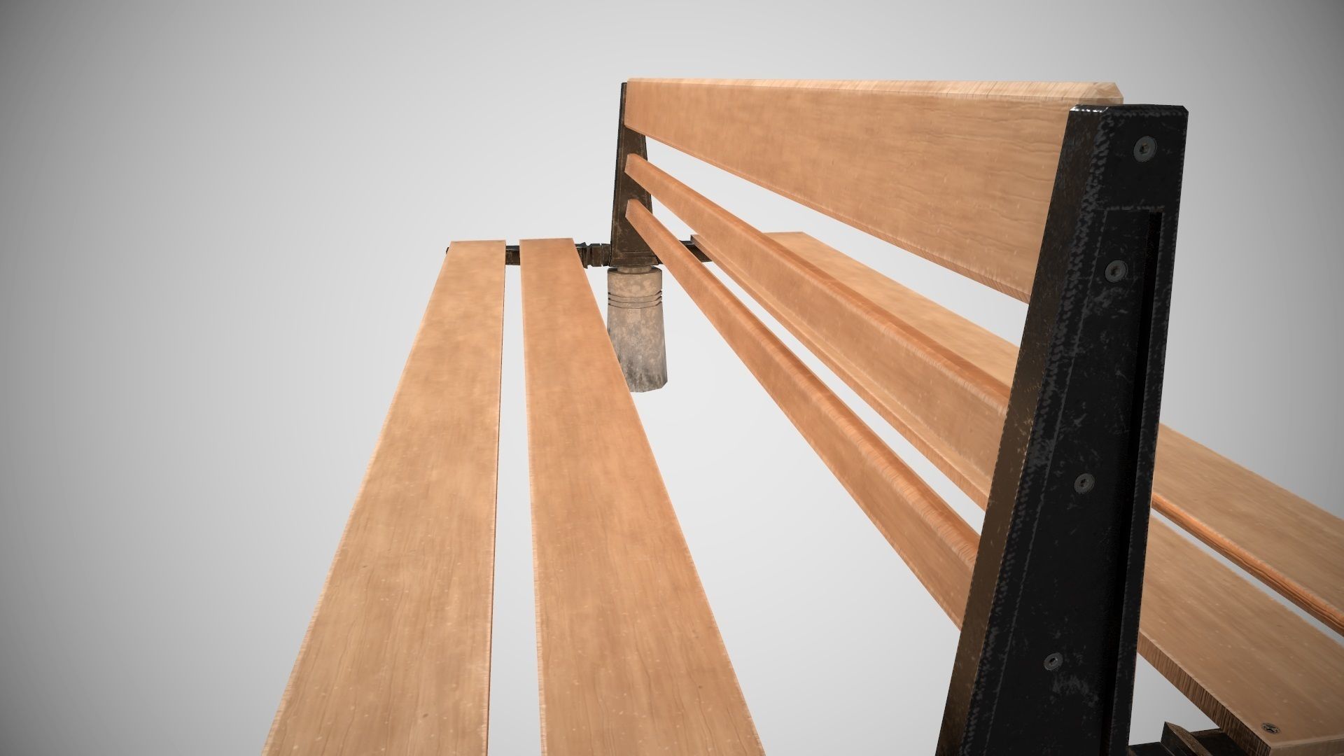 Low Poly Urbain Bench PBR Low-poly 3D model_7