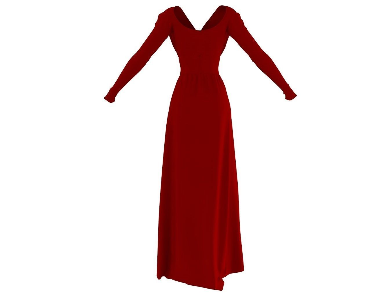 Stylish Designer Women Long Evening Gown 3D model  3D model_8