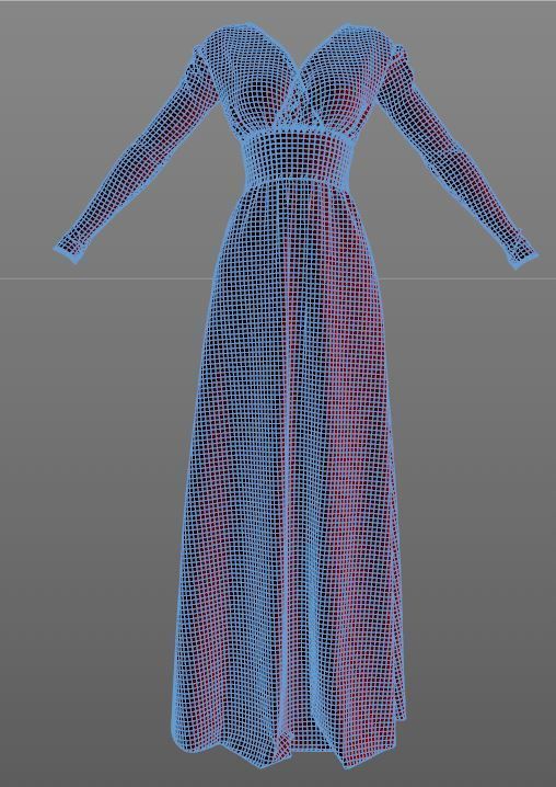 Stylish Designer Women Long Evening Gown 3D model  3D model_9