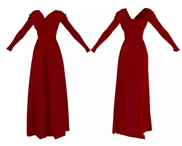 Stylish Designer Women Long Evening Gown 3D model  3D model