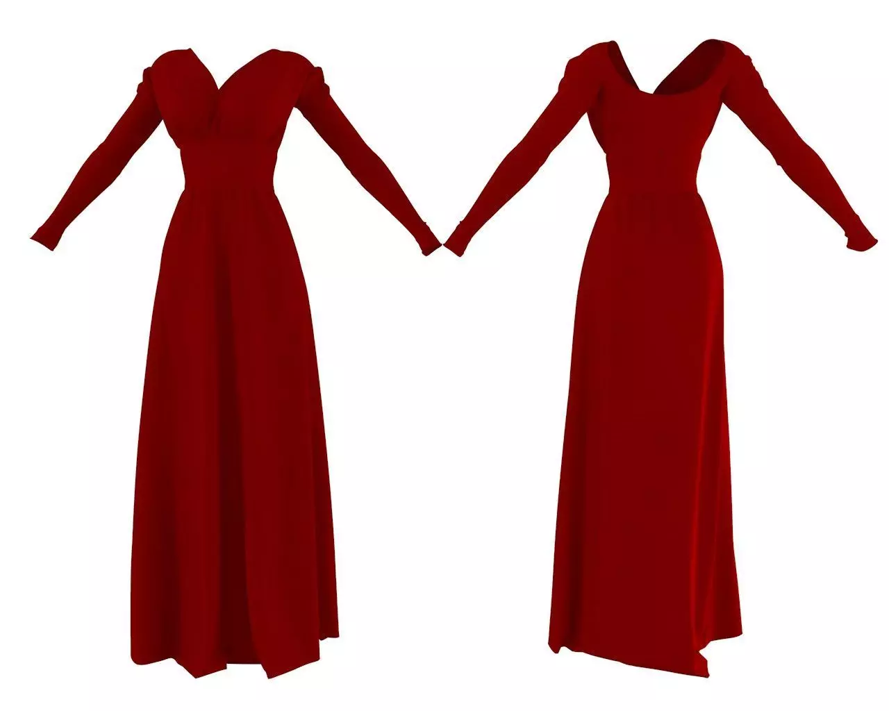 Stylish Designer Women Long Evening Gown 3D model  3D model_0