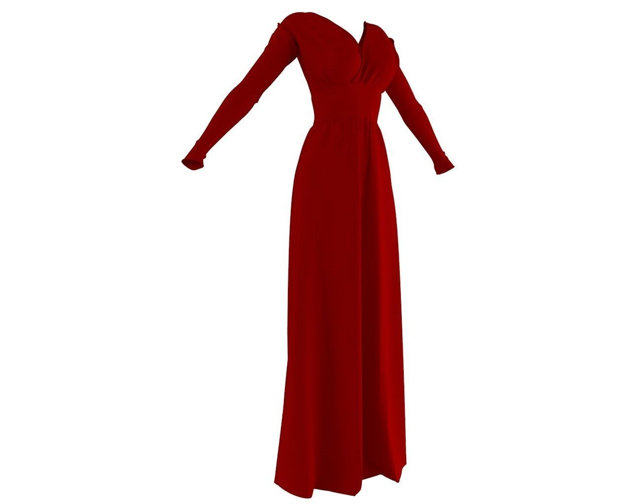 Stylish Designer Women Long Evening Gown 3D model  3D model_4