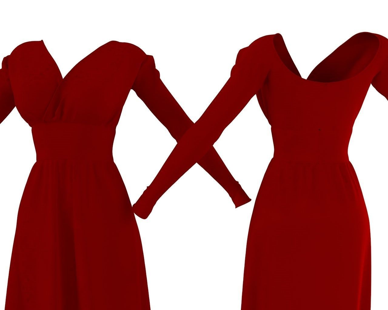 Stylish Designer Women Long Evening Gown 3D model  3D model_1