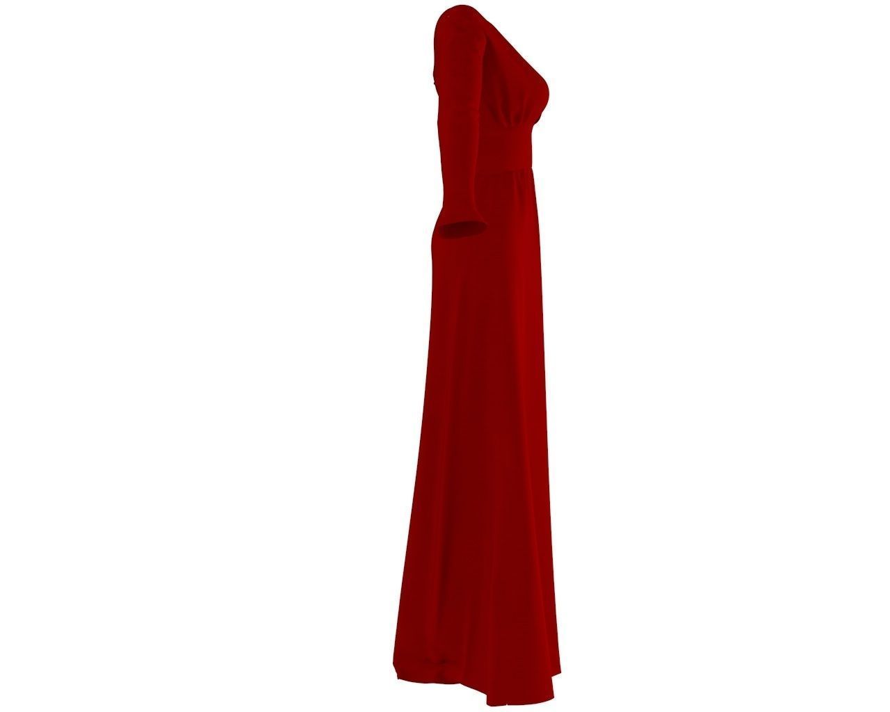Stylish Designer Women Long Evening Gown 3D model  3D model_6