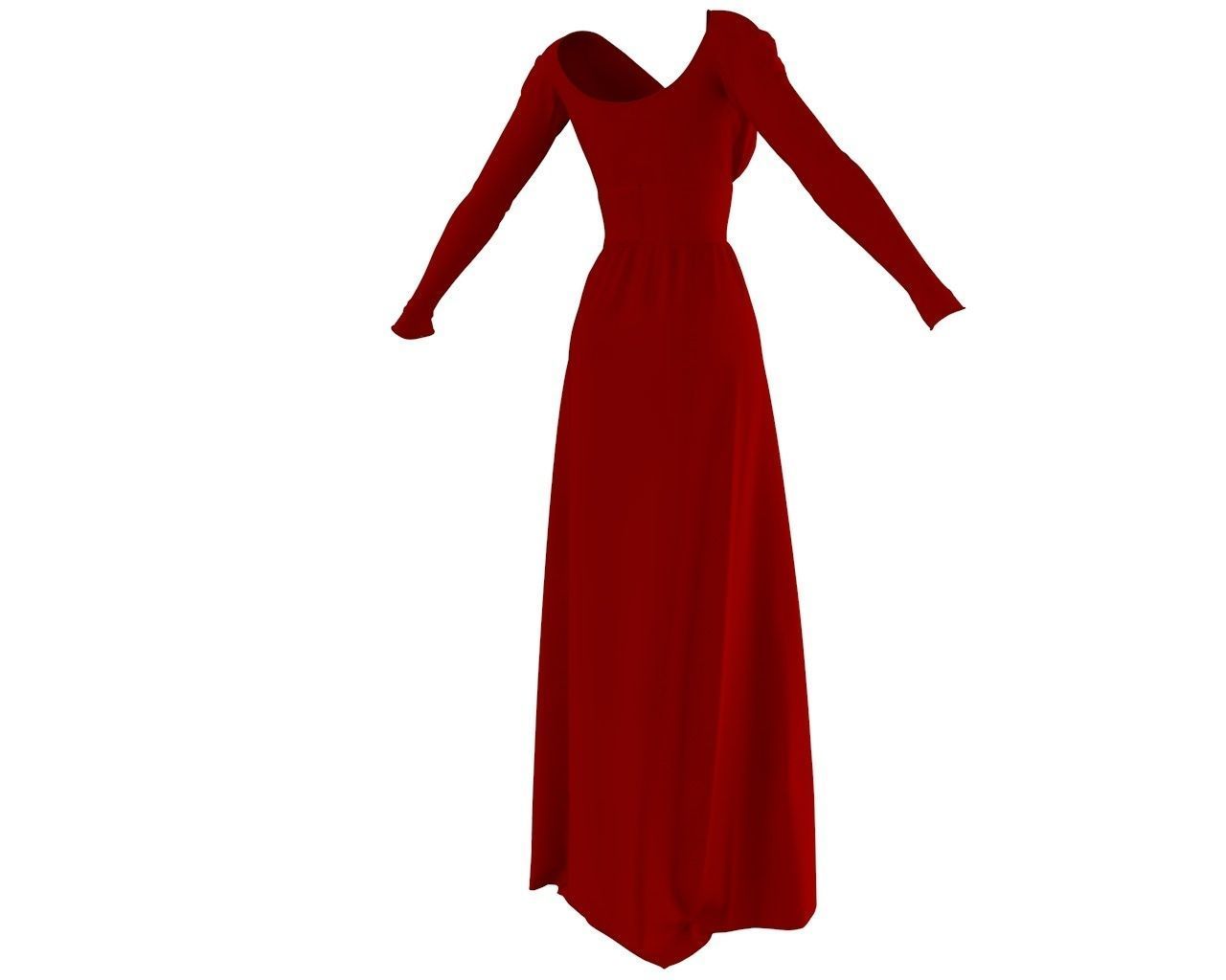 Stylish Designer Women Long Evening Gown 3D model  3D model_7