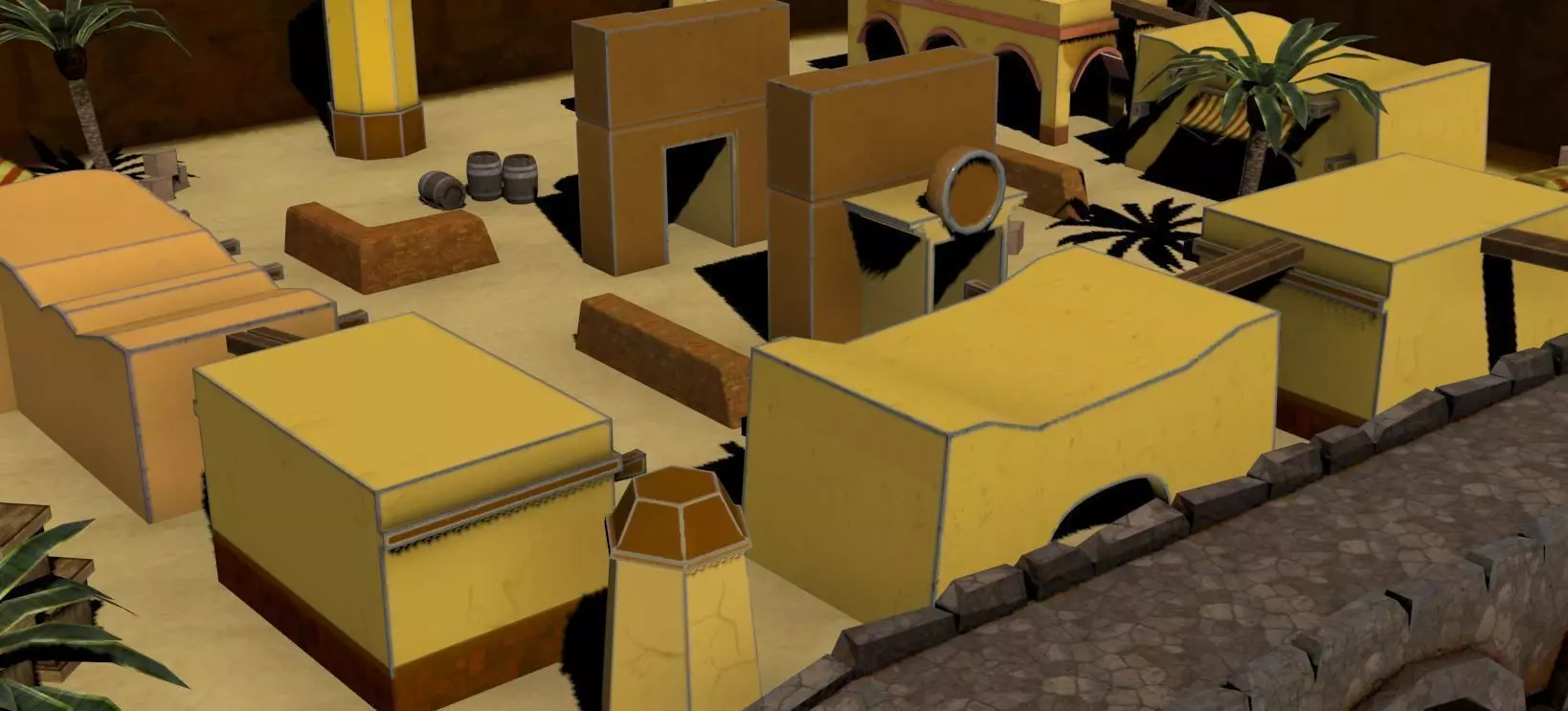 Low Poly Vintage Environment Low-poly 3D model_0