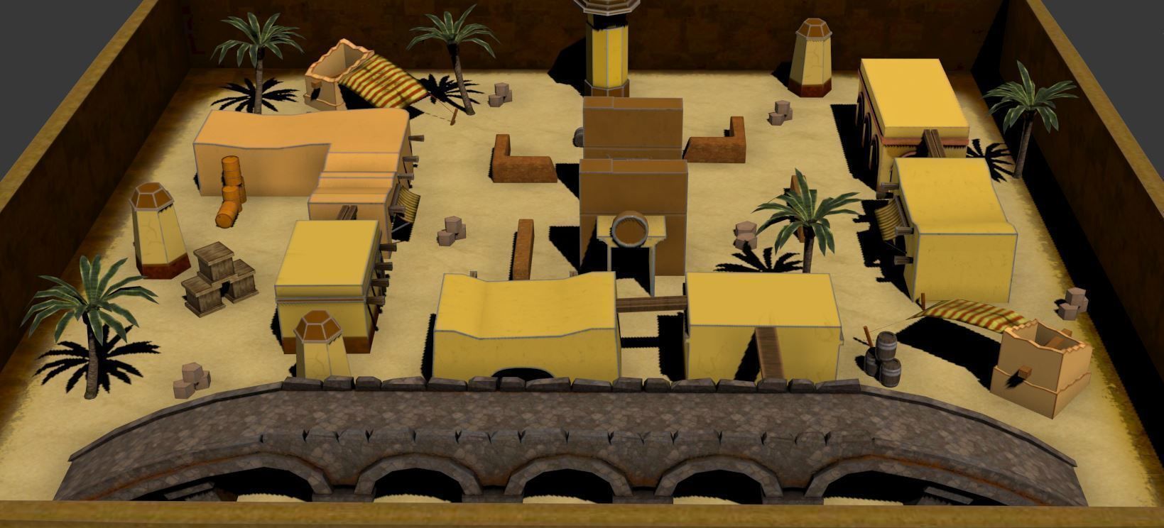 Low Poly Vintage Environment Low-poly 3D model_1