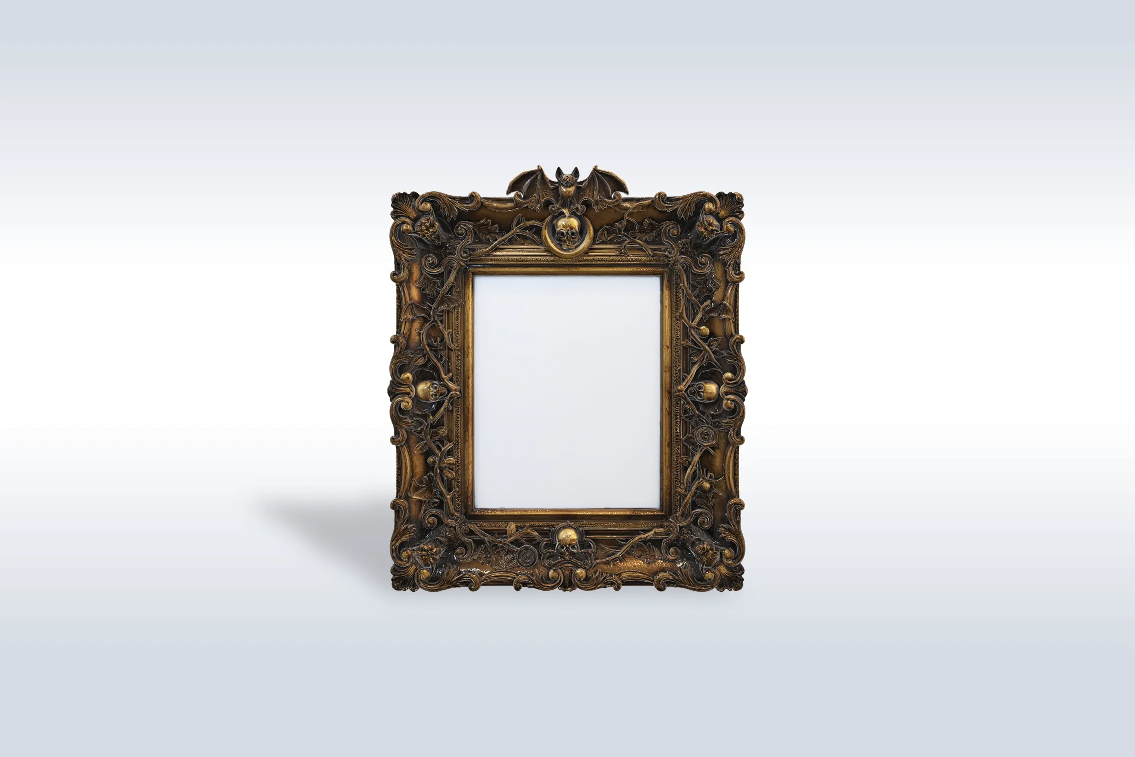 3D model Gothic Ornate Frame with Skulls and Bats 265 VR / AR / low ...