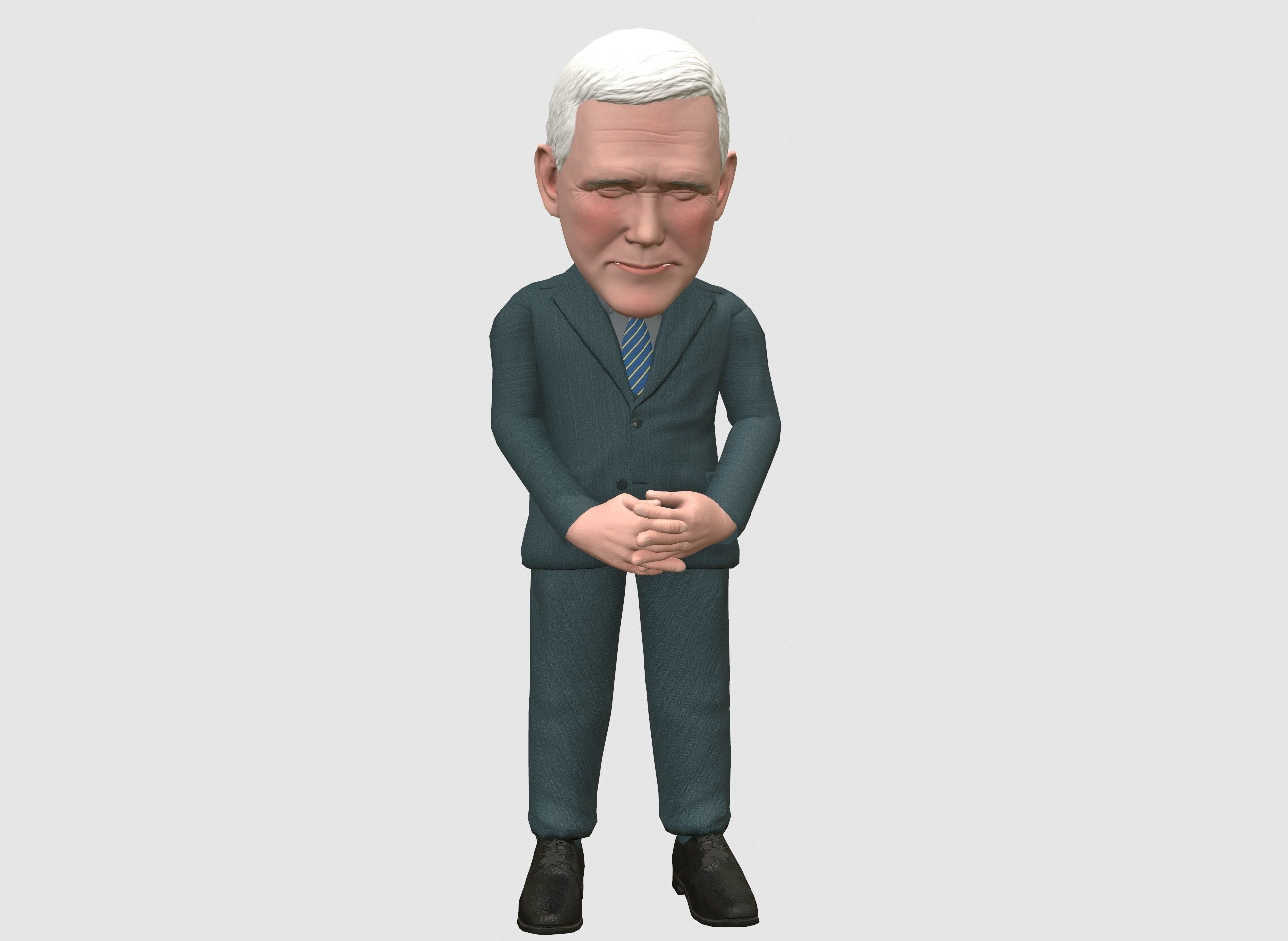 Mike Pence 3D caricature  Low-poly 3D model_6