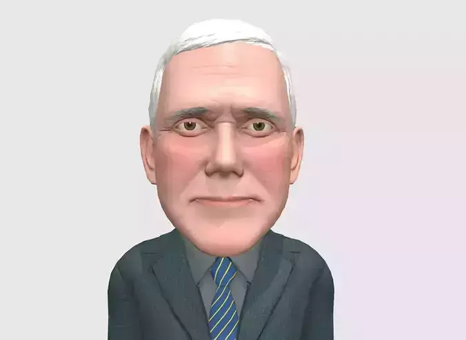 Mike Pence 3D caricature  Low-poly 3D model