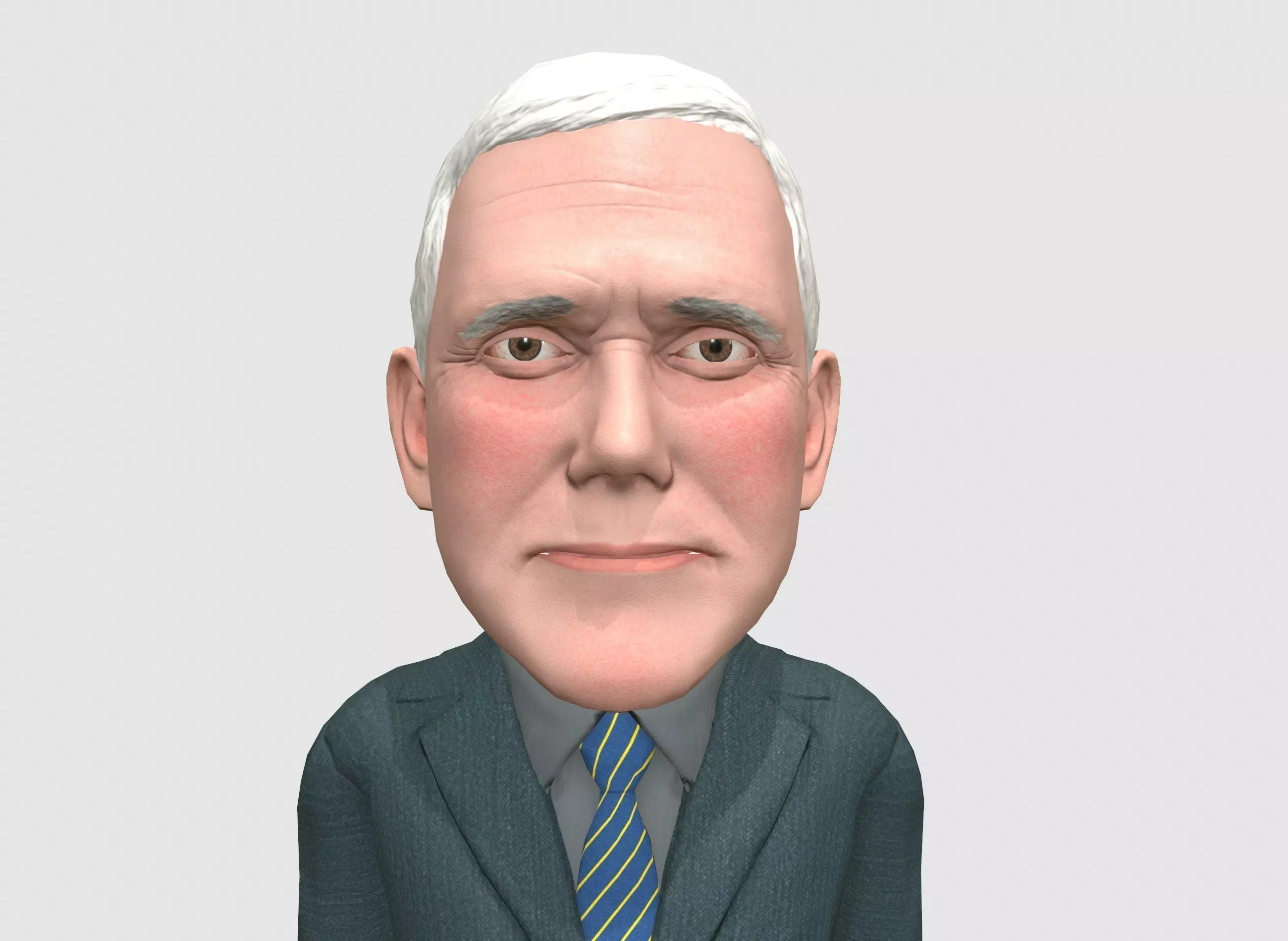 Mike Pence 3D caricature  Low-poly 3D model_0