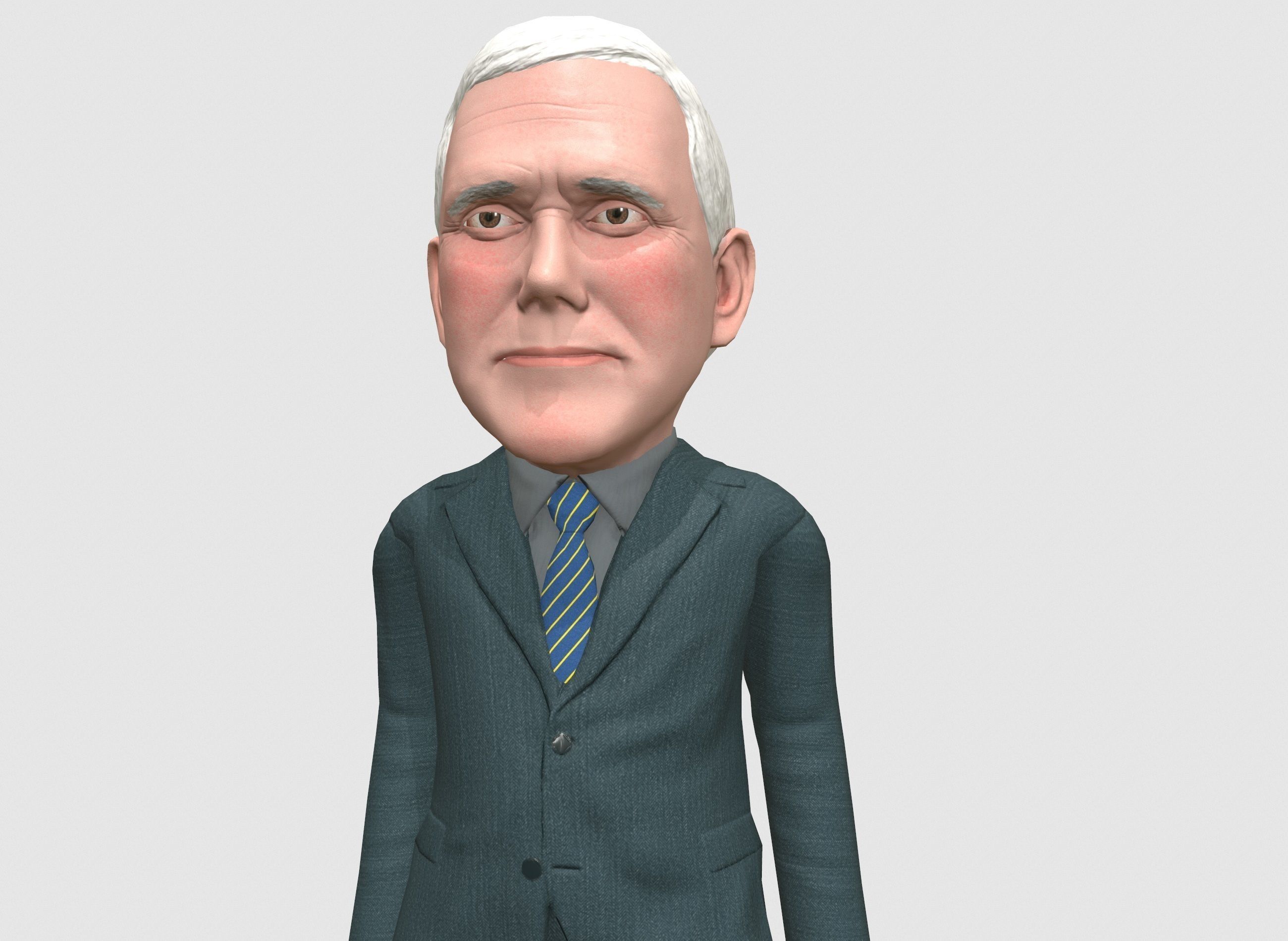 Mike Pence 3D caricature  Low-poly 3D model_2
