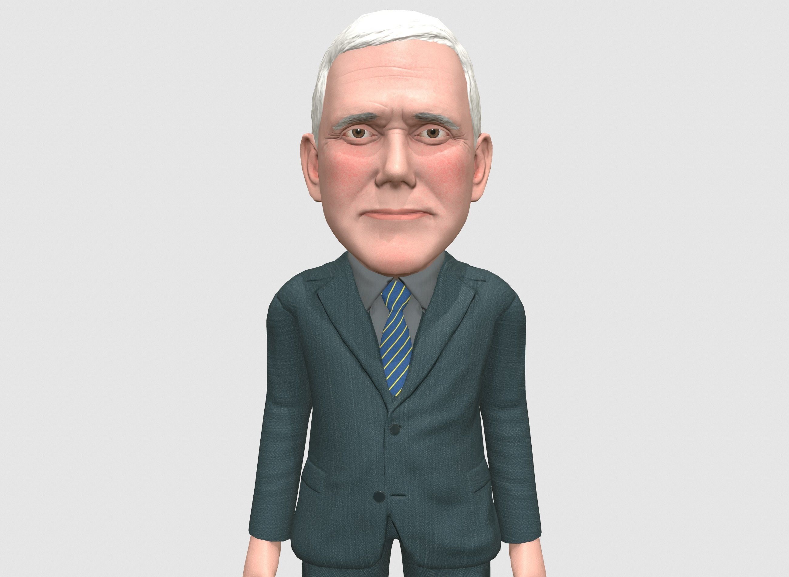 Mike Pence 3D caricature  Low-poly 3D model_3