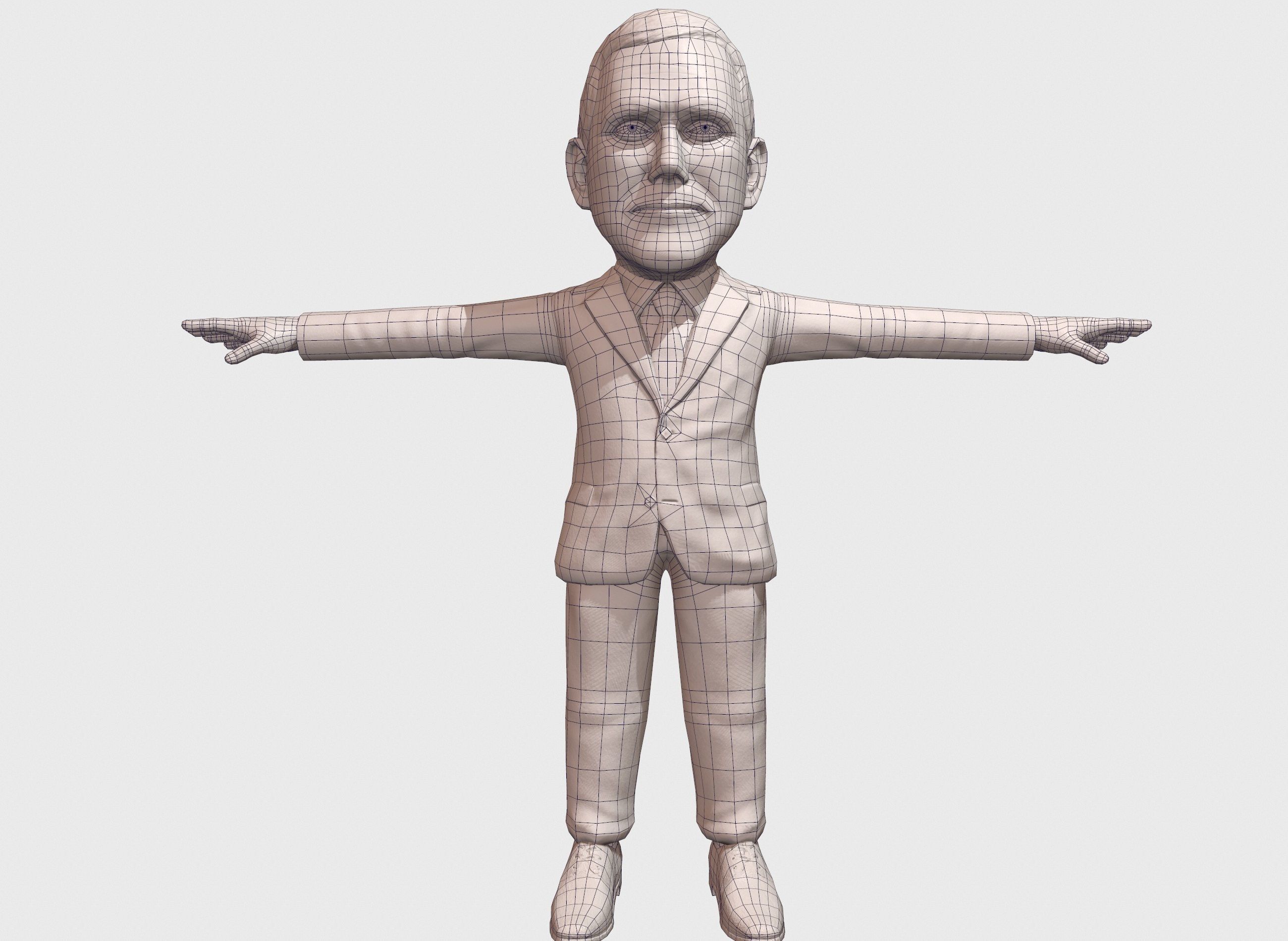 Mike Pence 3D caricature  Low-poly 3D model_14