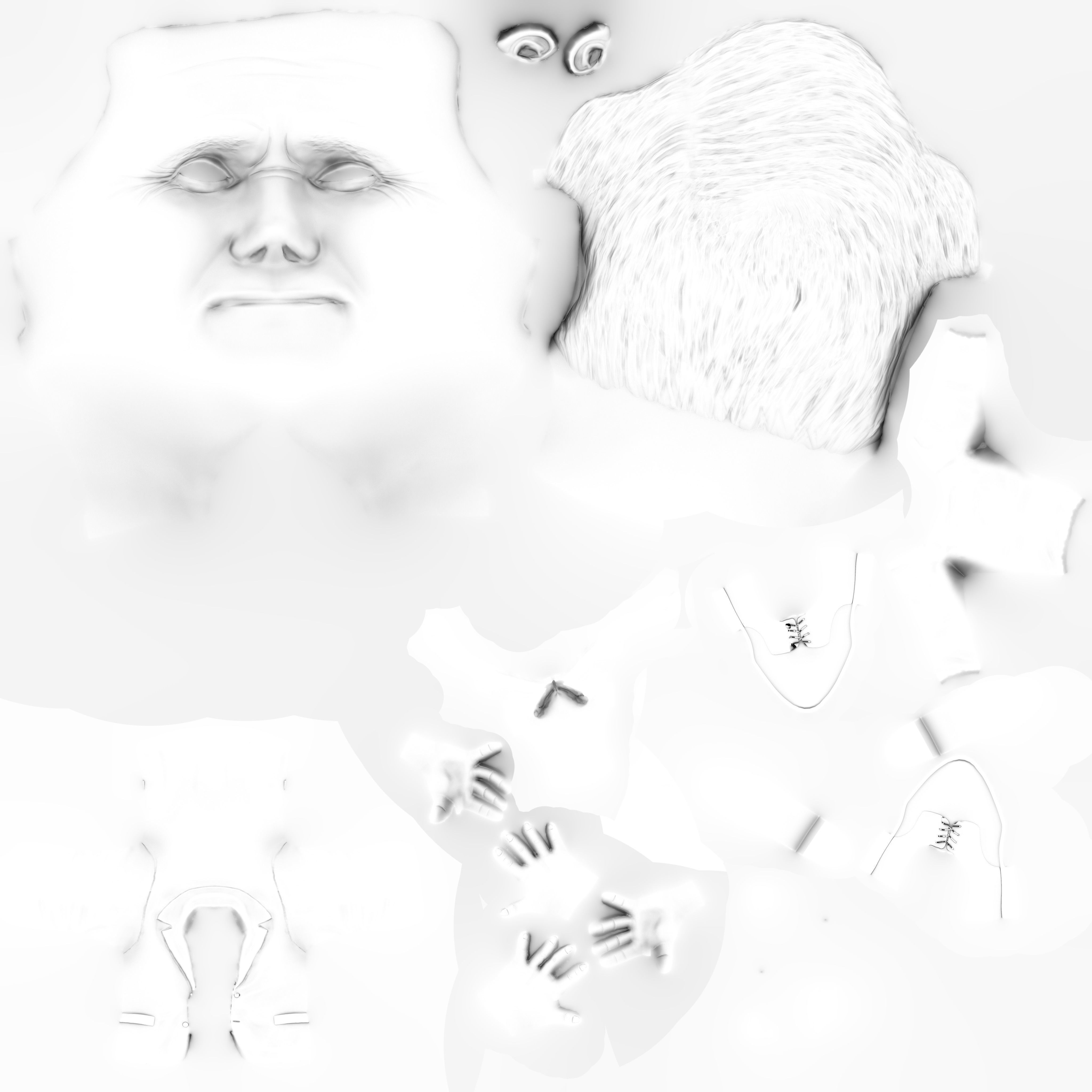 Mike Pence 3D caricature  Low-poly 3D model_20